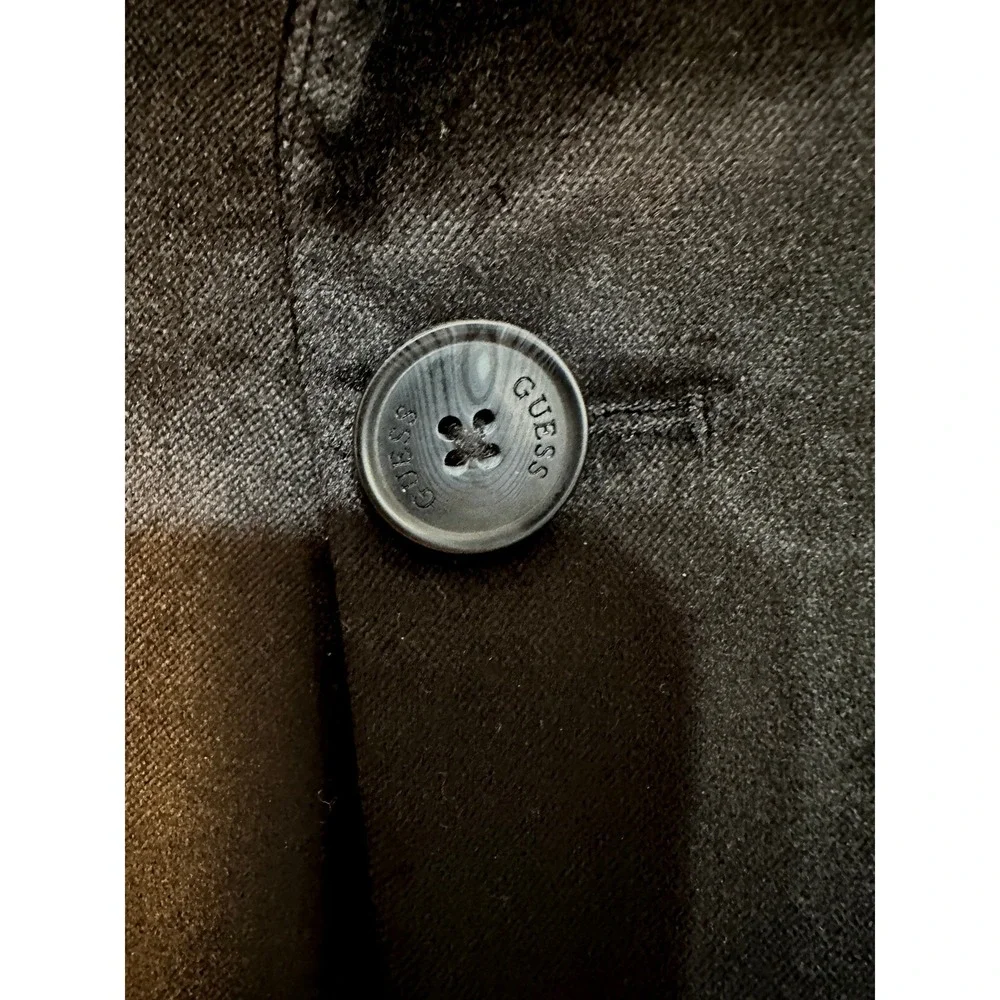 Guess Los Angeles‎ Mens Black Velvet Single Button Blazer Dark Academia Luxury M